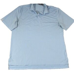 Ralph Lauren RLX Polo Shirt Men's L Blue High Low Moisture Wicking Performance